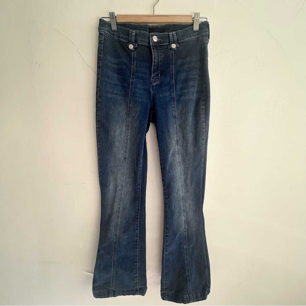 Nanette Lepore Belle High Rise Flare Jeans - 6